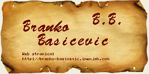 Branko Bašičević vizit kartica
